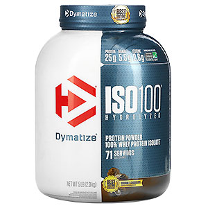 Dymatize Nutrition, ISO 100加水分解化、100%ホエイタンパク質アイソレート、グルメチョコレート、5 Lbs (2.3 kg) 