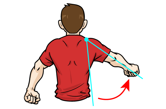サイドレイズ、三角筋の筋肉の腕の角度：マンガイラストで筋トレ解説