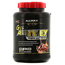 ALLMAX Nutrition, Gold AllWhey（ゴールドオールホエイ）、プレミアムホエイタンパク質、チョコレート、2.27kg（5ポンド）